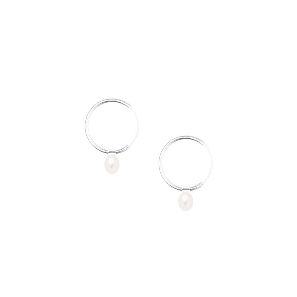 Náušnice Pearl hoops