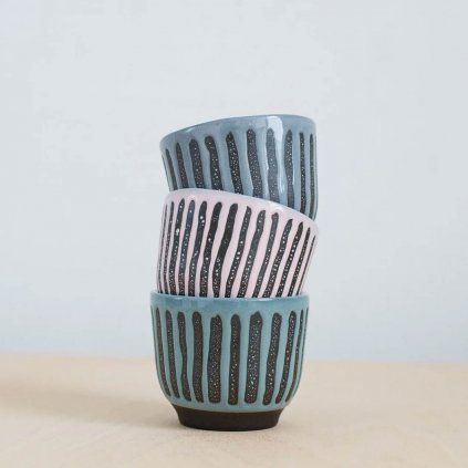 Mercury latté cup green stripes