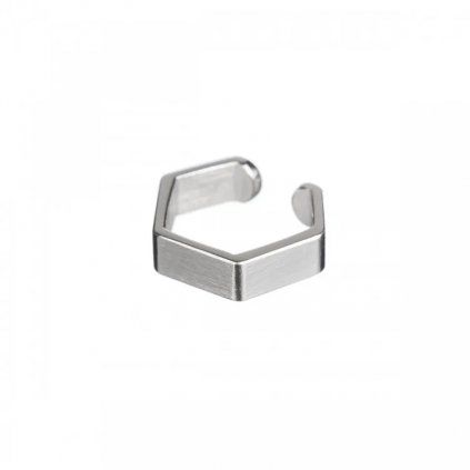ear cuff hexagon silver