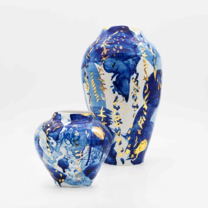 KeramikaPos BlueGold Vase mala a velka