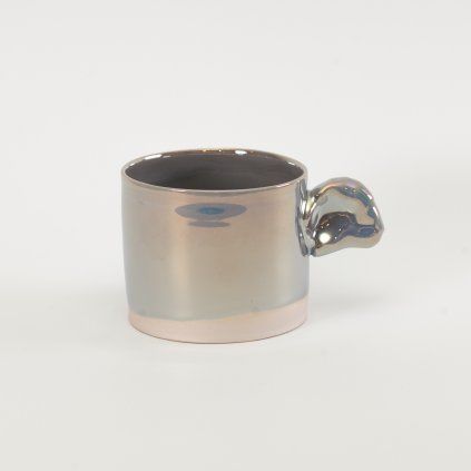 Šálek na cappuccino s ouškem stříbrný