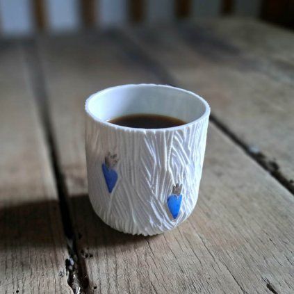 Pohárek Relikvie espresso srdíčka - modrá