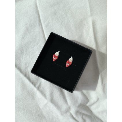 Earrings Medieval Eye mini red