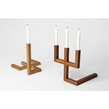 Three one candlestick wooden Mejd studio 21